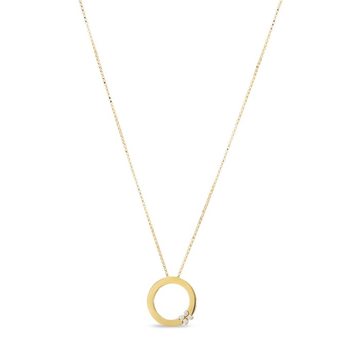 Roberto Coin 18ct Gold Love in Verona 0.10ct Diamond Pendant Necklace