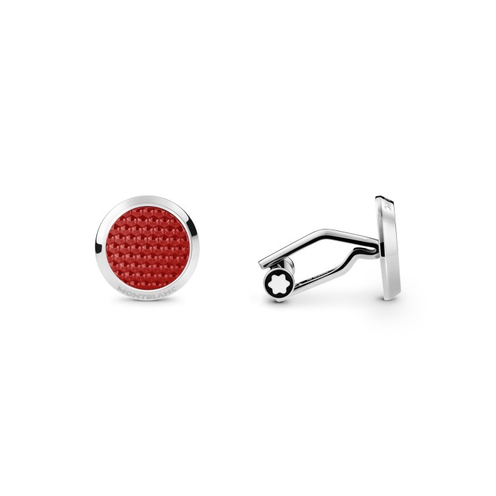 MONTBLANC カフリンクス ラウンド レッド シルバー Montblanc Meisterstuck Red Cufflinks 130269