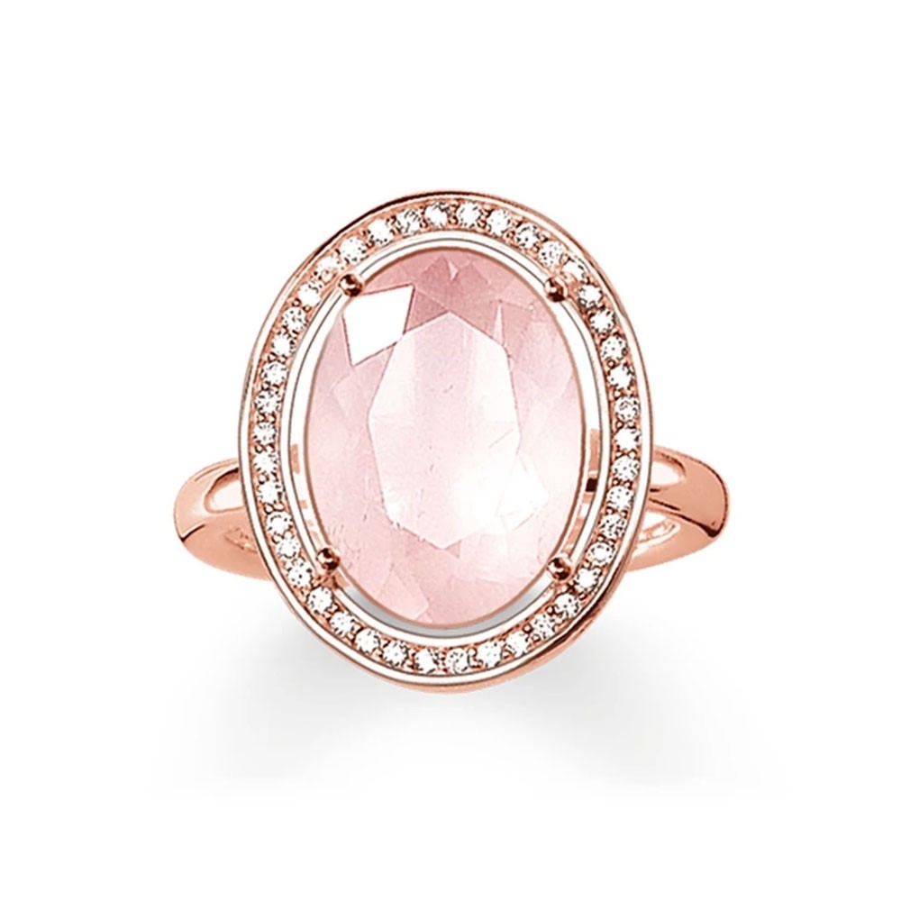 Thomas Sabo Rose Gold Rose Quartz Oval 