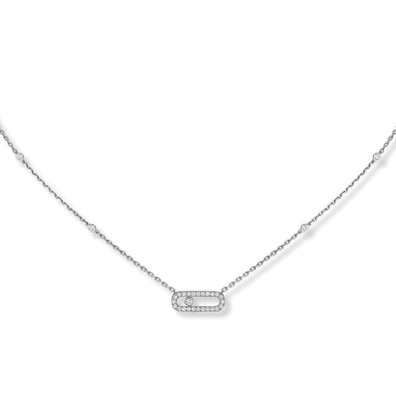Messika Move Uno Pavé White Gold 0.20ct Diamond Necklace 04708-WG