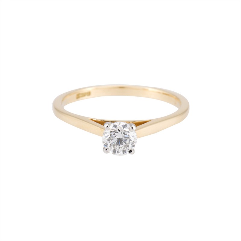 18ct Yellow Gold 0.40ct Round Brilliant Diamond Solitaire Engagement Ring