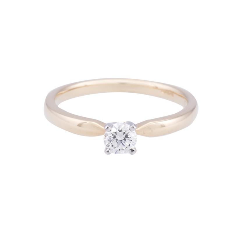 18ct Yellow Gold 0.33ct Round Brilliant Diamond Solitaire Ring