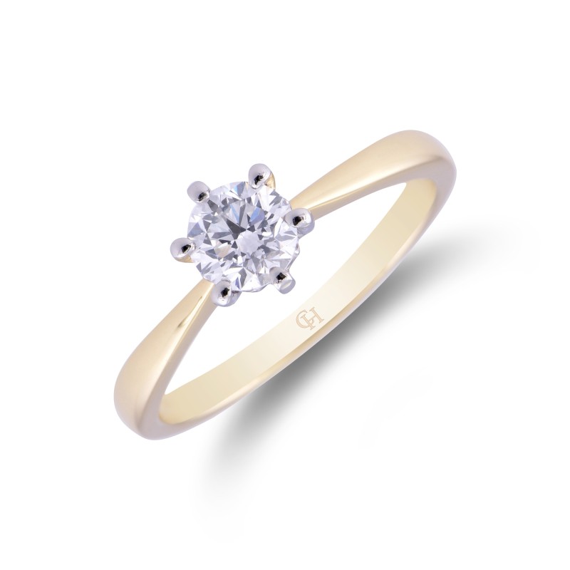18ct Yellow Gold Brilliant Cut 0.50ct Diamond Solitaire Ring