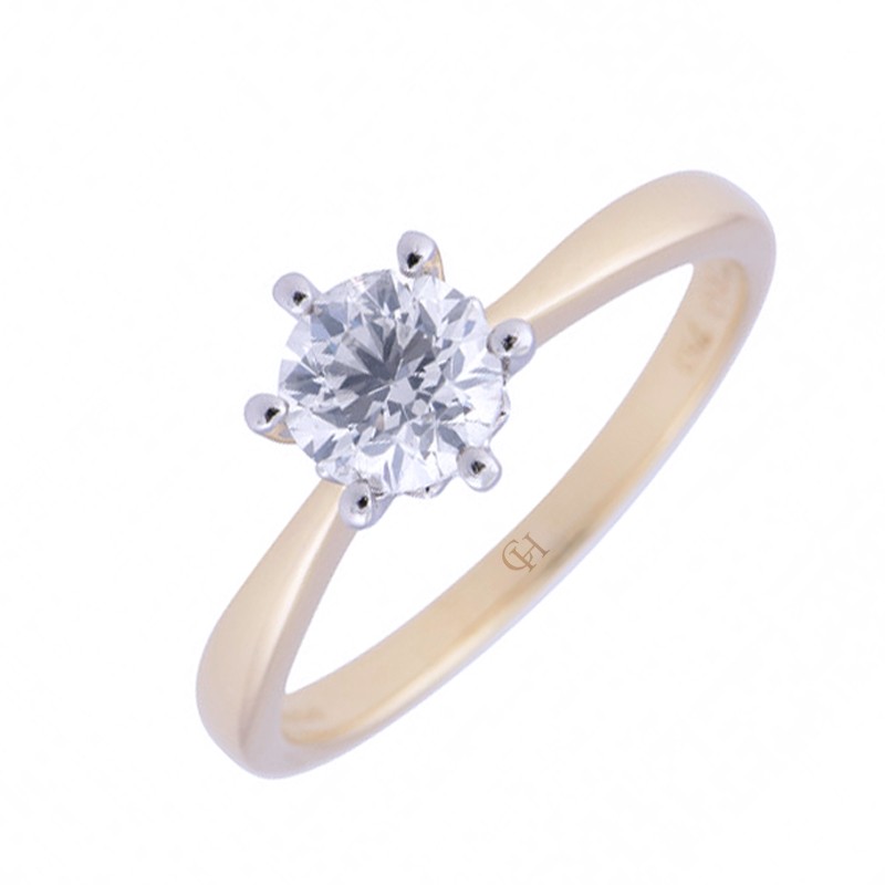 18ct Yellow Gold Brilliant Cut 0.75ct Diamond Solitaire Ring