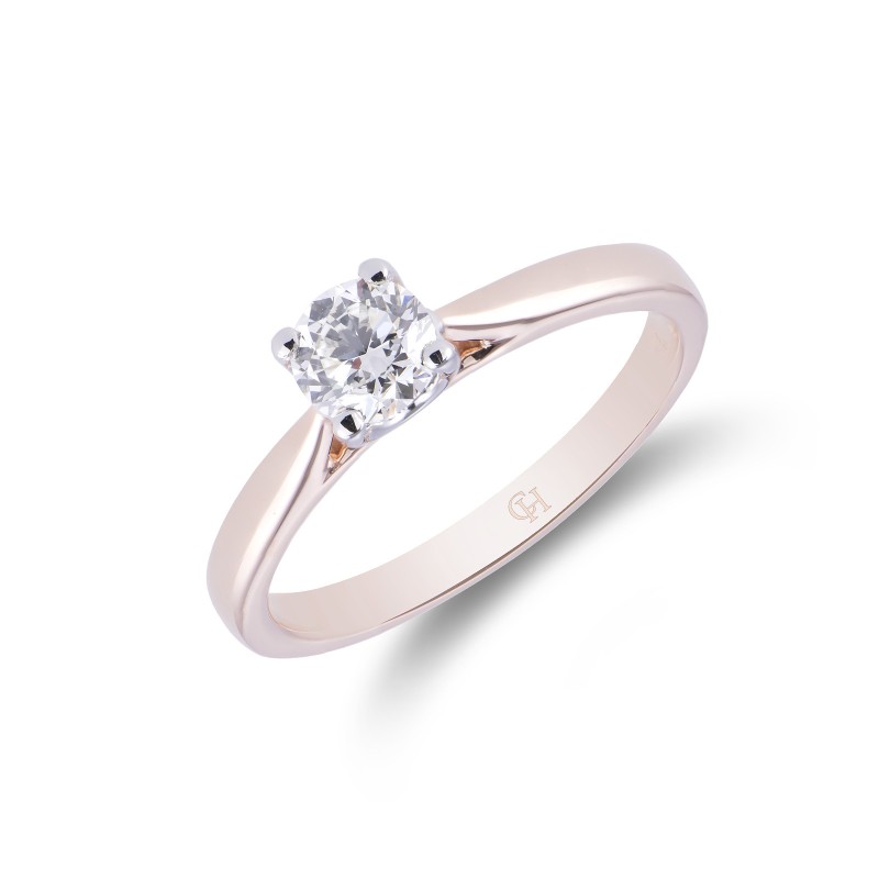 18ct Rose Gold Brilliant Cut 0.40ct Diamond Solitaire Ring