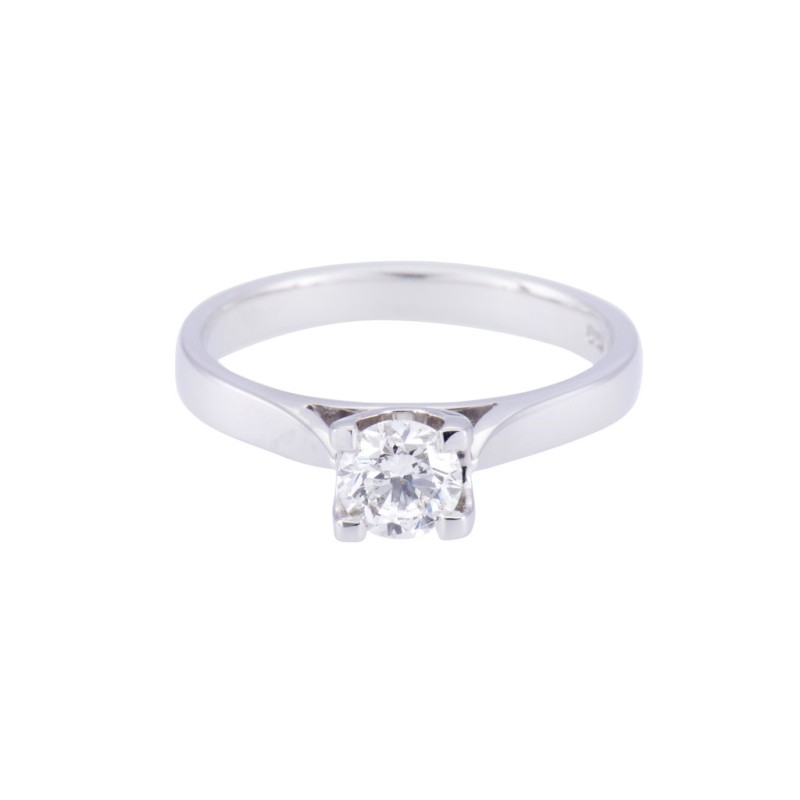 18ct White Gold 0.50ct Round Brilliant Diamond Solitaire Ring