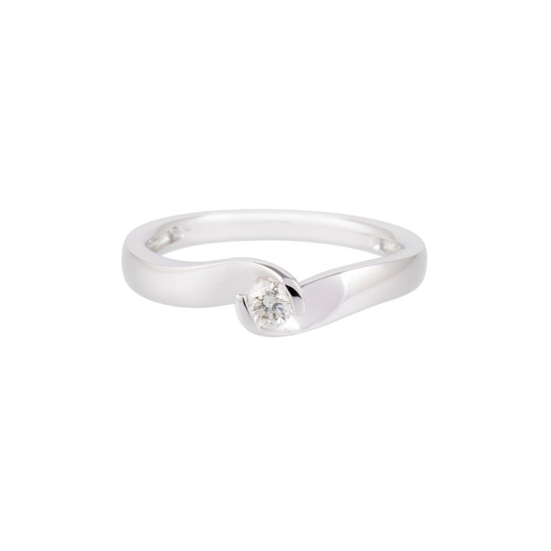18ct White Gold 0.10ct Round Brilliant Diamond Solitaire Ring