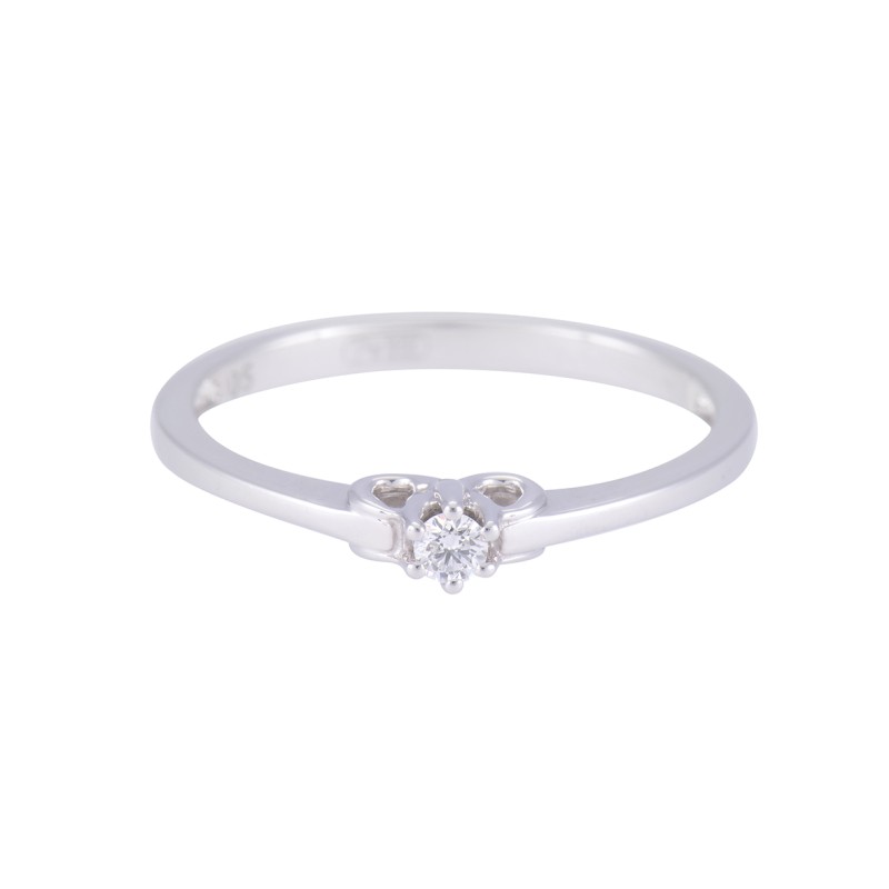18ct white gold round brilliant 6 claw diamond solitaire 0.05ct