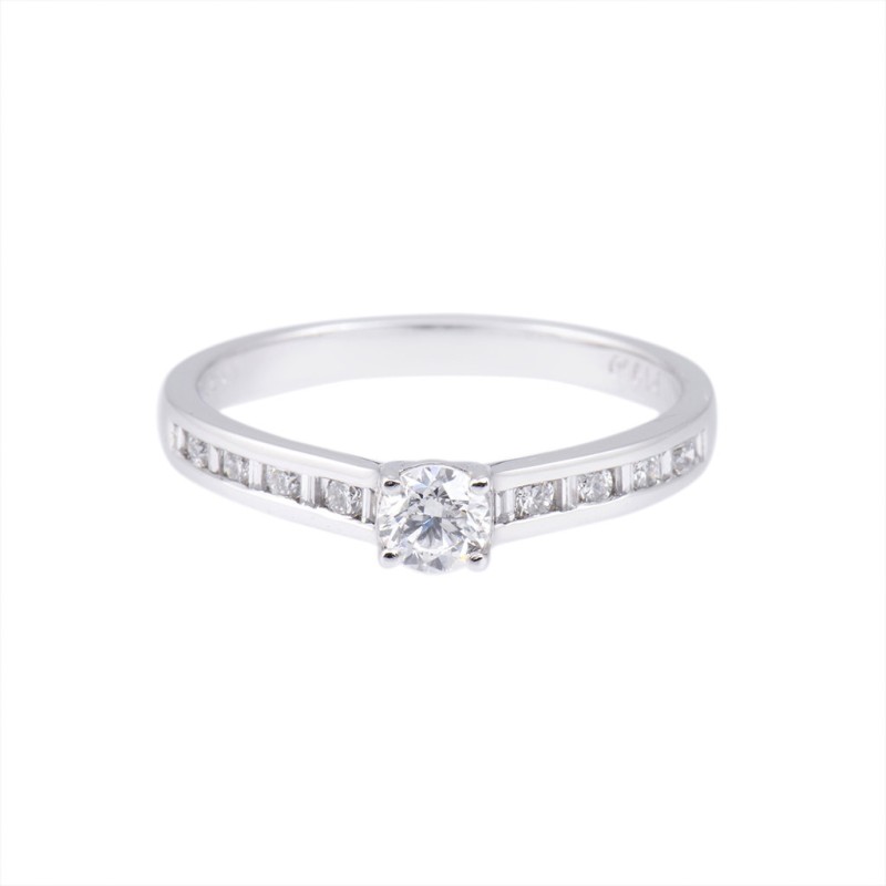 Platinum 0.33ct Round Brilliant Diamond Solitaire Ring