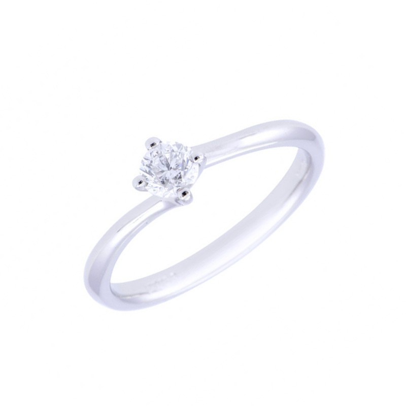 Platinum Brilliant Cut 0.50ct Diamond Twist Solitaire Ring