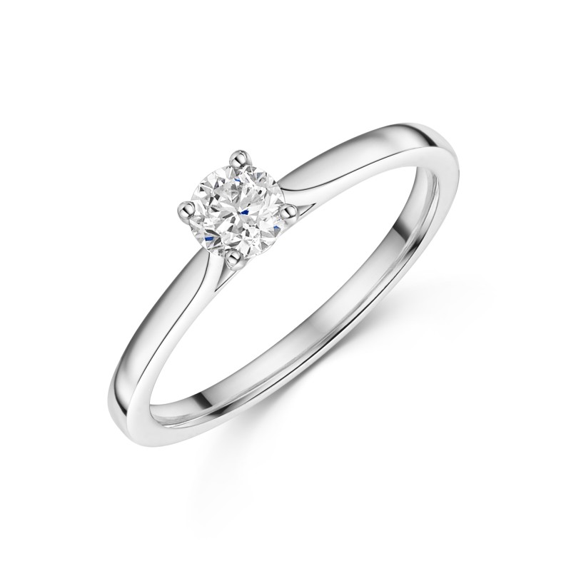 Platinum Tulip Set 0.40ct Round Brilliant Diamond Solitaire Ring