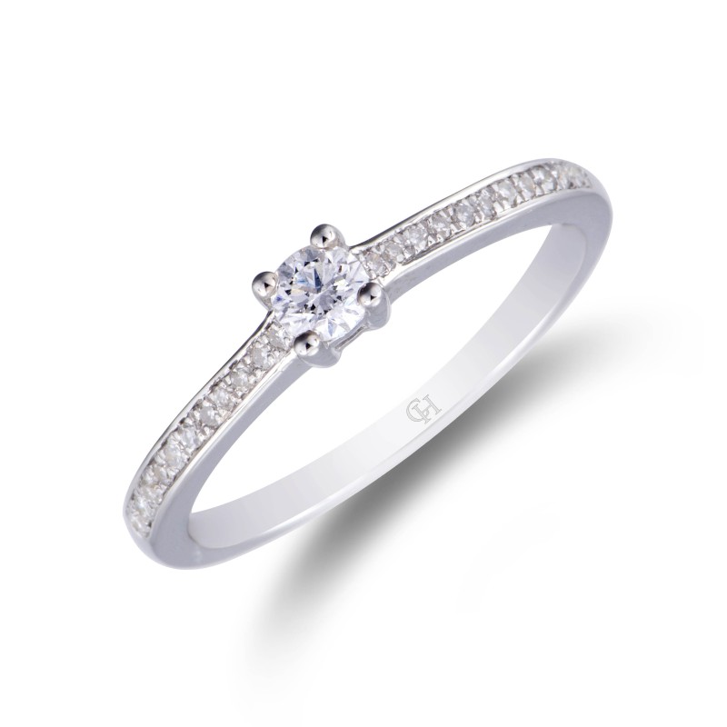 9ct White Gold 0.20ct Diamond Solitaire Ring