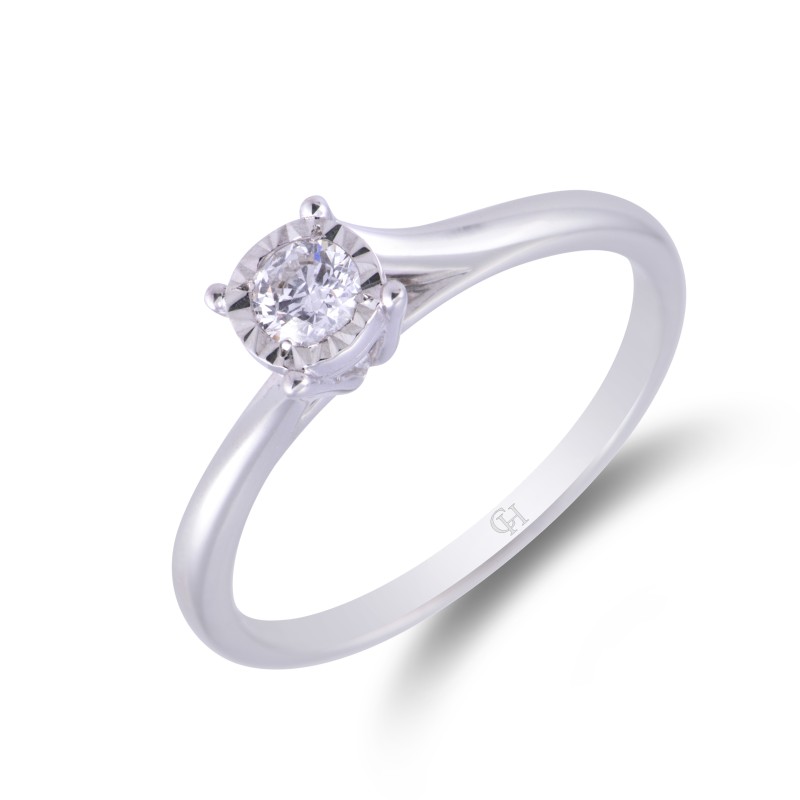 9ct White Gold 0.15ct Diamond Solitaire Ring