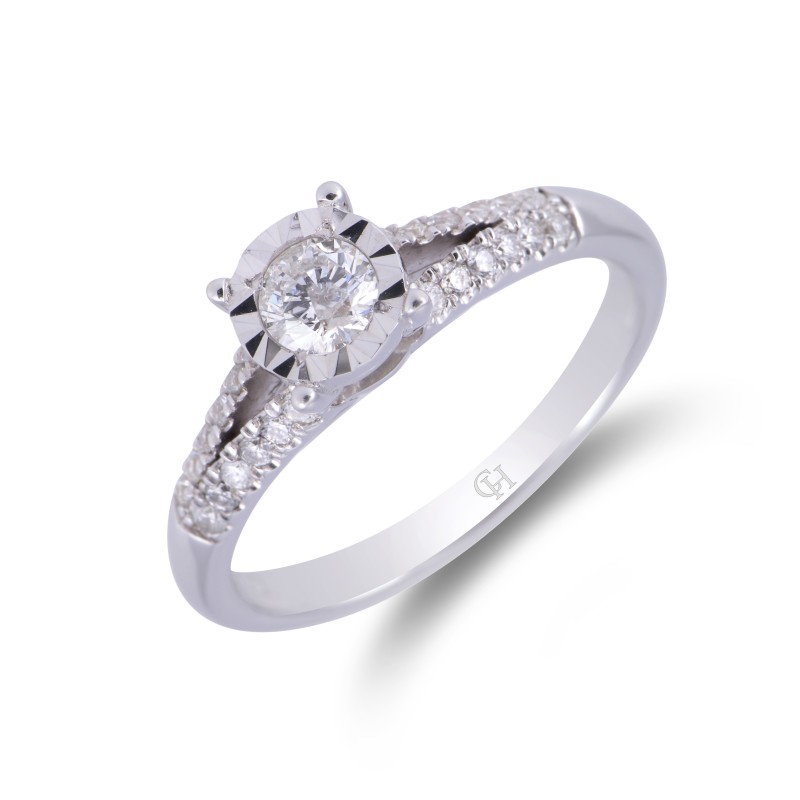 9ct White Gold 0.45ct Diamond Solitaire Ring