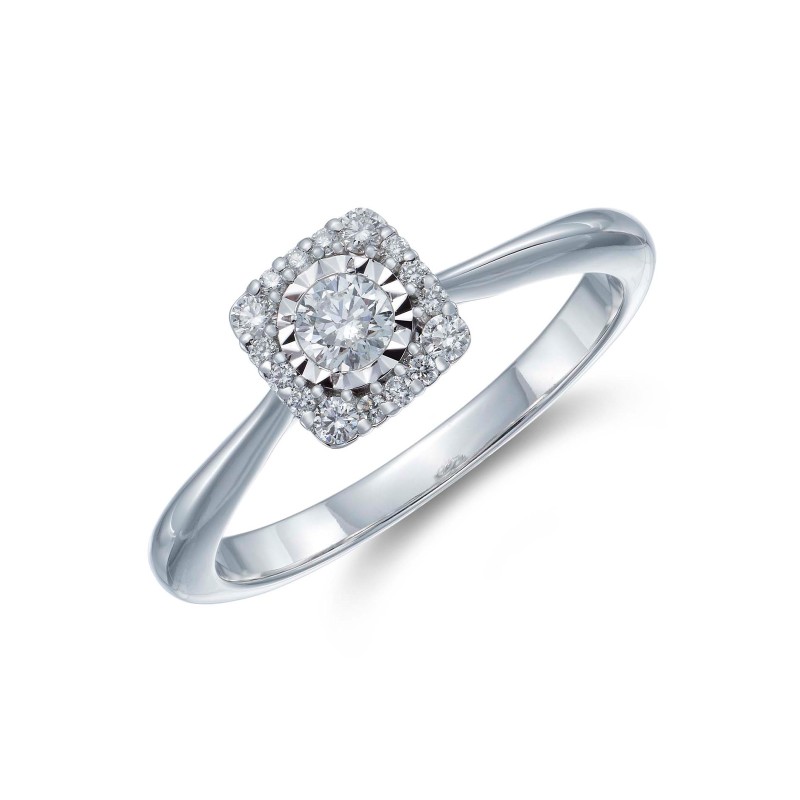 9ct White Gold Round Brilliant 0.26ct Diamond Ring