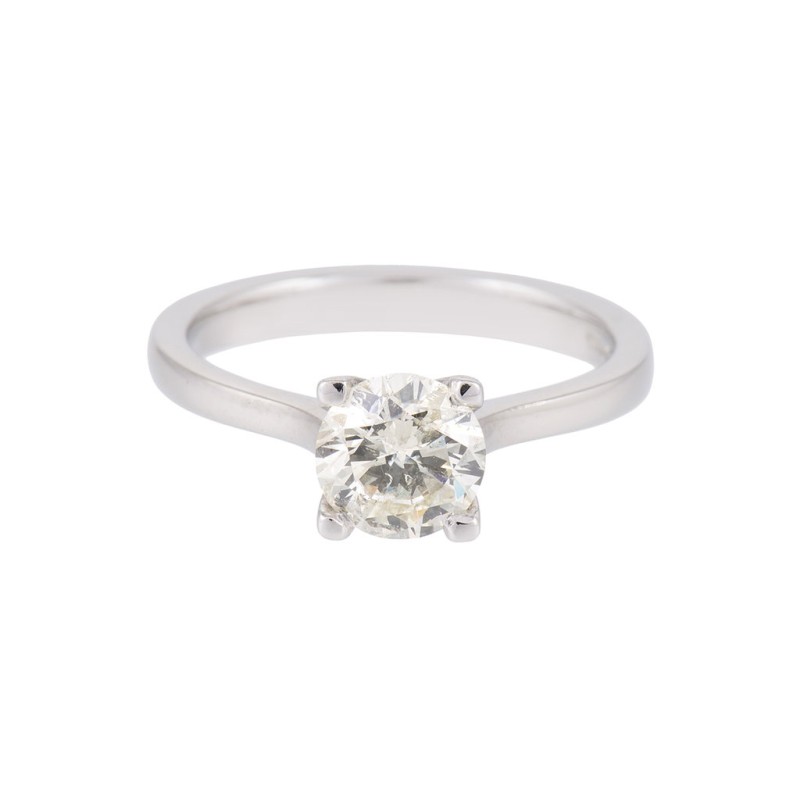 Certified Platinum 1.25ct Round Brilliant Diamond Solitaire Ring