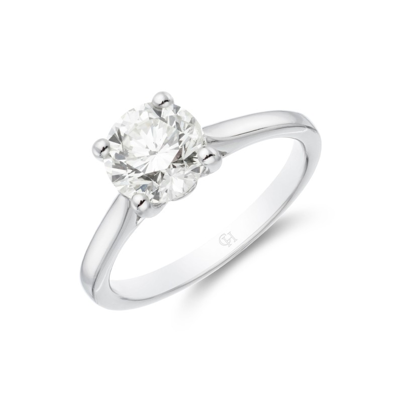 Platinum Brilliant Cut 1.70ct Diamond Solitaire Ring 1