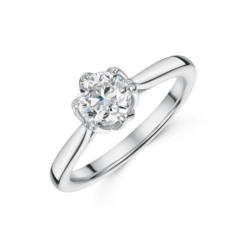 Platinum Round Brilliant Cut 1.00ct Diamond Solitaire Ring