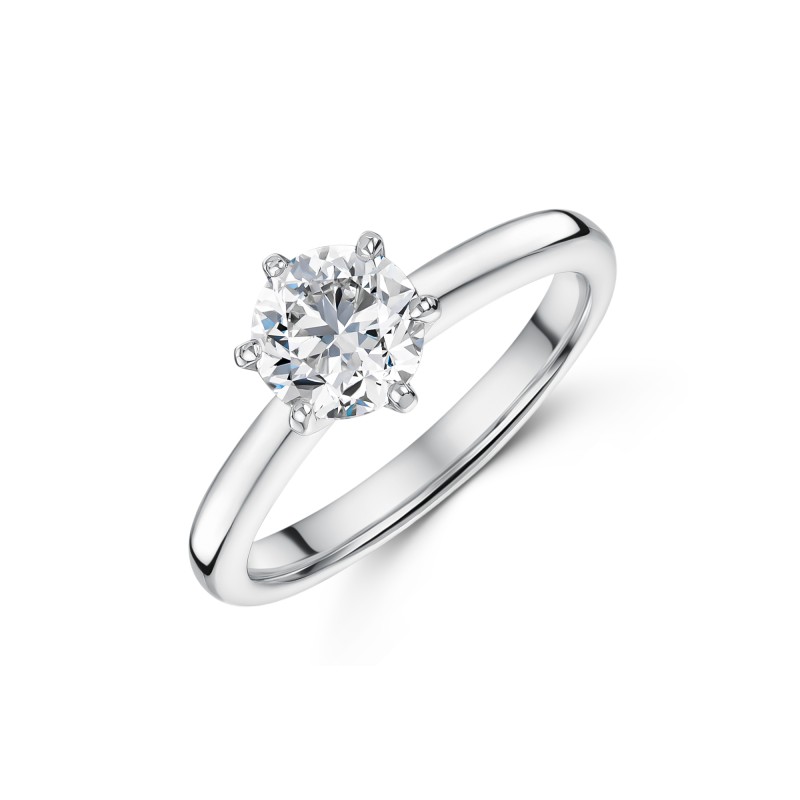 Platinum Round Brilliant Cut 1.00ct Diamond Solitaire Ring
