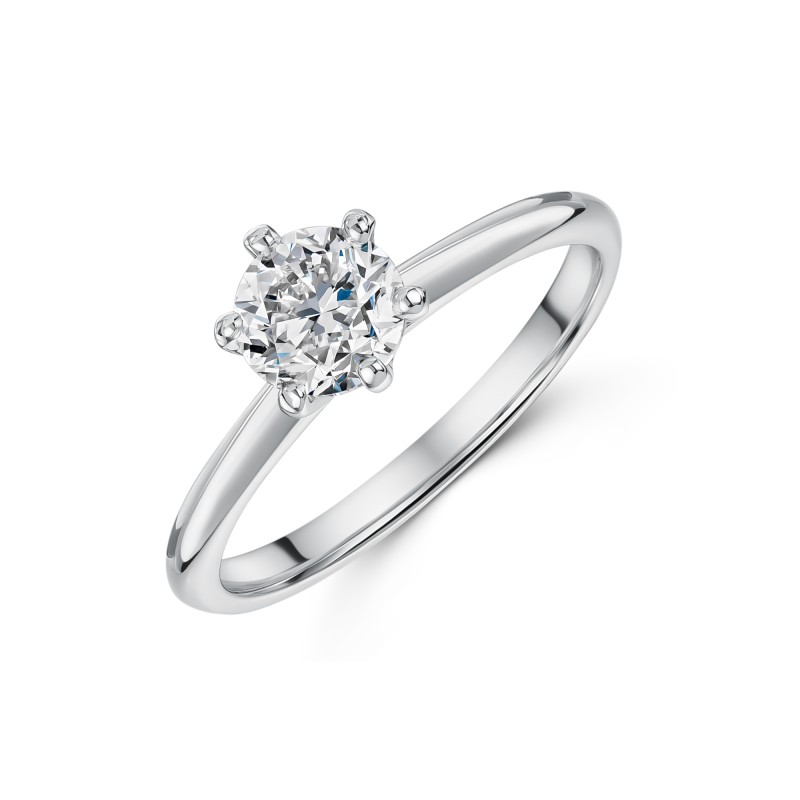 Platinum Round Brilliant Cut 1.00ct Diamond Solitaire Ring