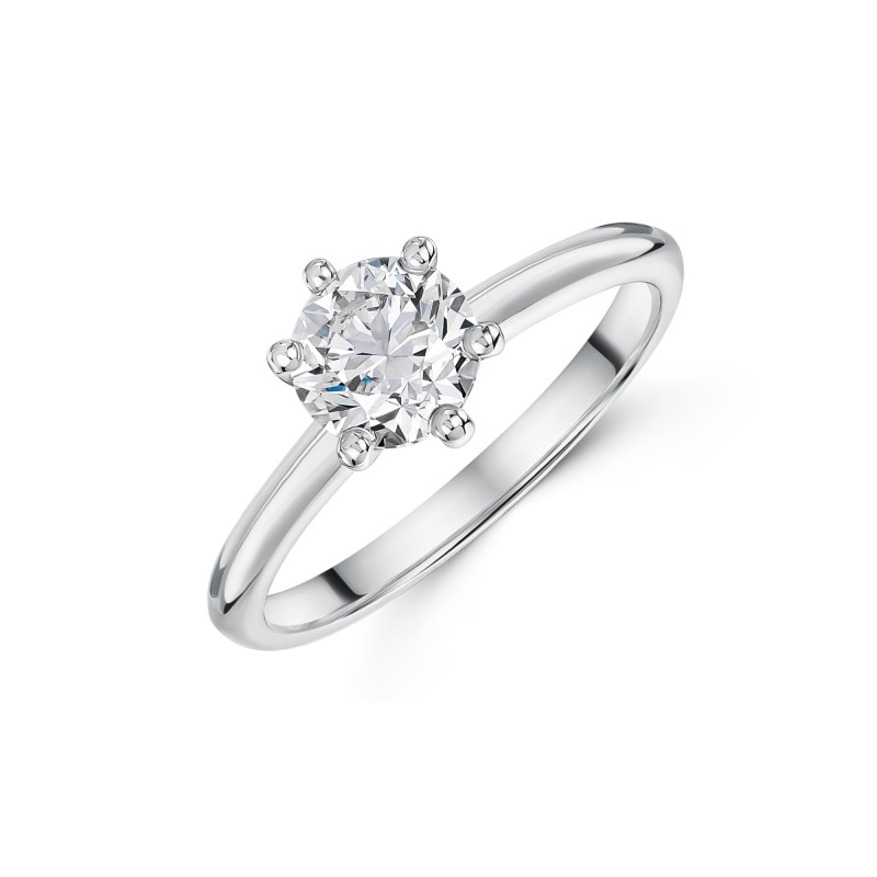 Platinum Round Brilliant Cut 1.00ct Diamond Solitaire Ring