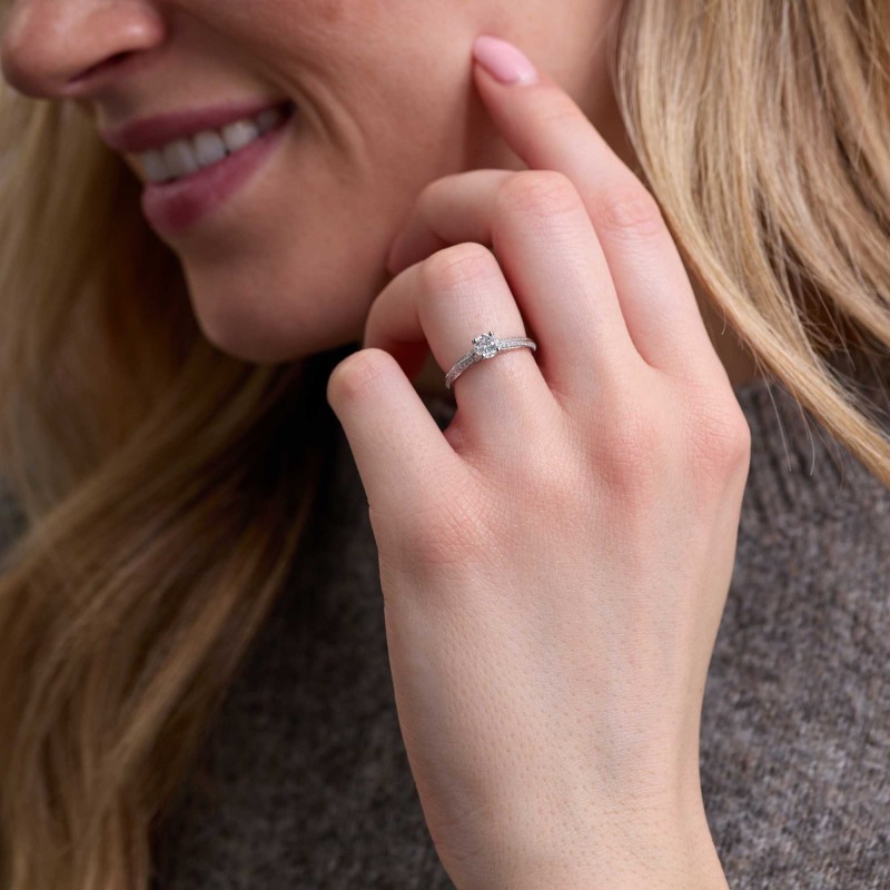 Platinum Round Brilliant 0.50ct Diamond Solitaire Ring