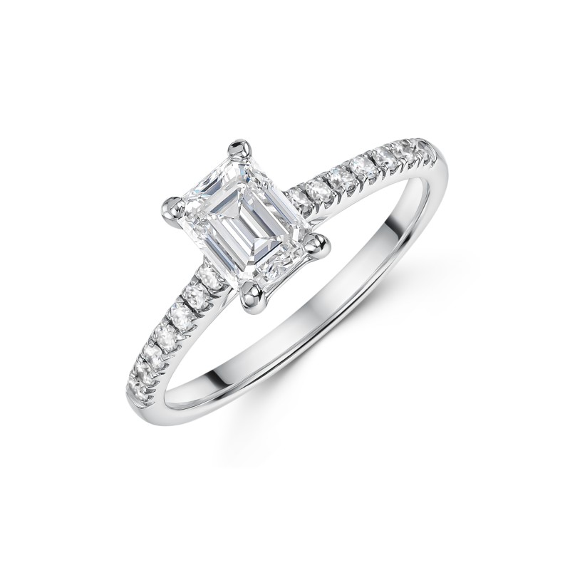 Platinum Emerald Cut 1.00ct Diamond Solitaire Ring