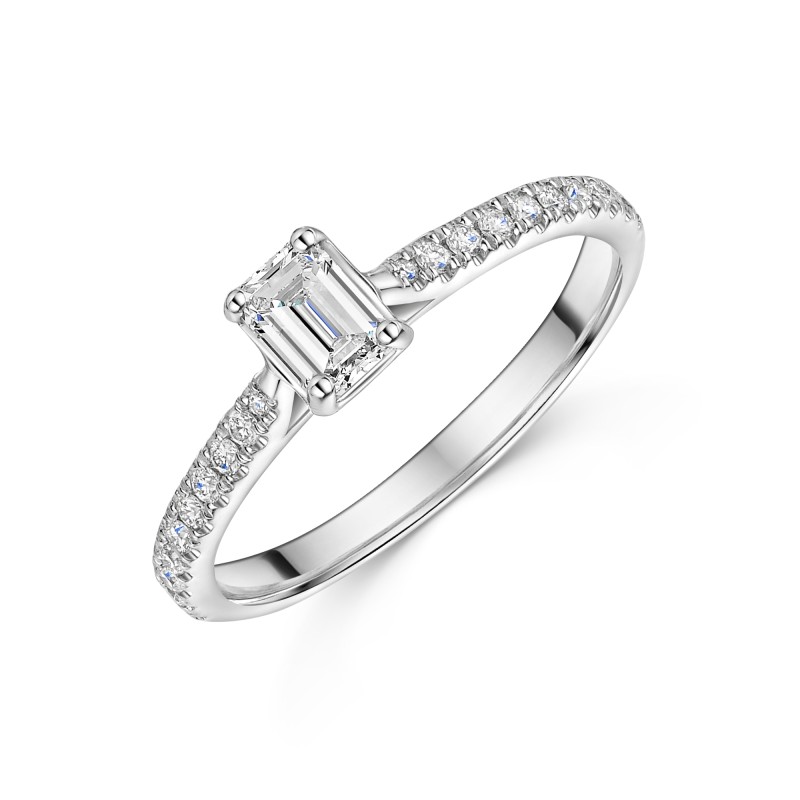 Platinum Emerald Cut 0.33ct Diamond Solitaire Ring