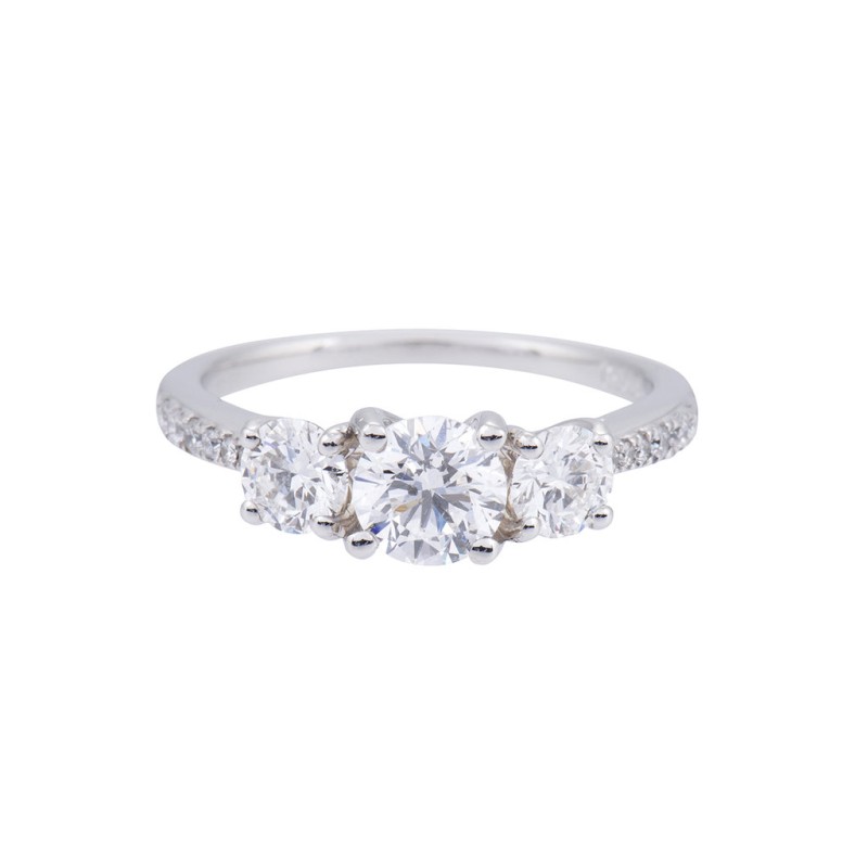 Certificated Platinum 1.74ct diamond 3 stone ring