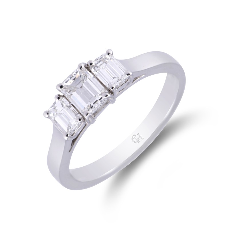 Platinum 1.10ct Diamond 3 Stone Ring