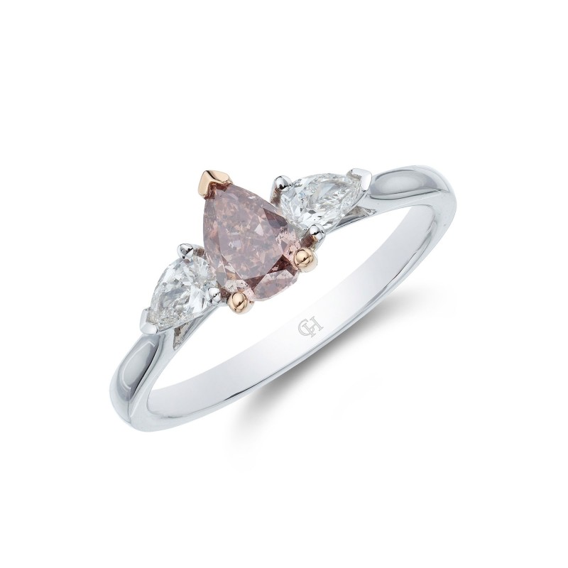 Platinum Pear Cut 1.35ct Diamond Three Stone Ring