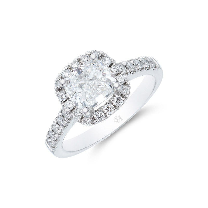 Platinum Cushion Cut 1.50ct Diamond Solitaire Ring
