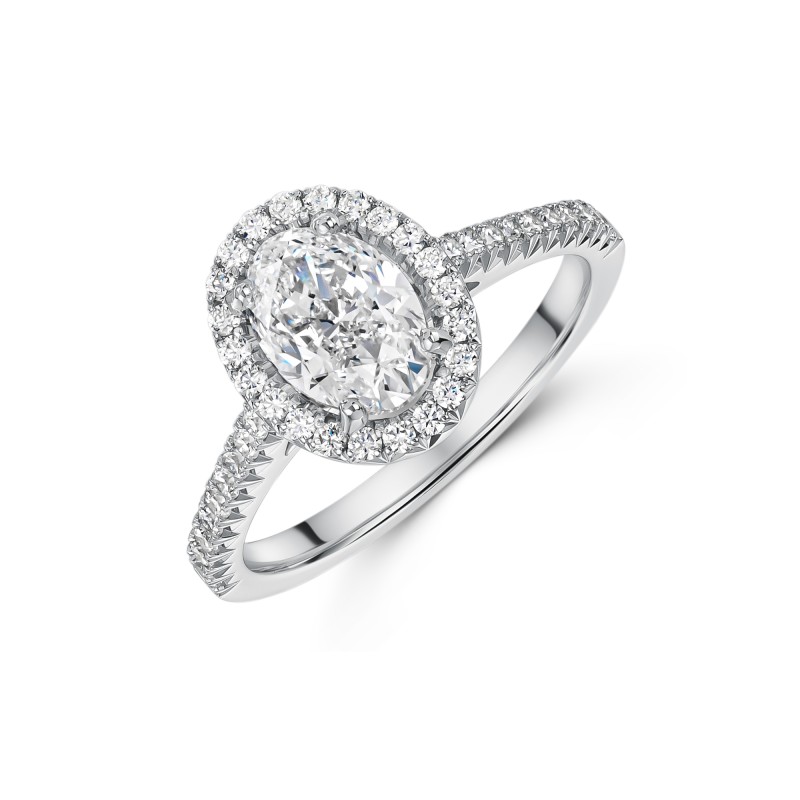 Platinum Oval Cut 1.40ct Diamond Solitaire Ring