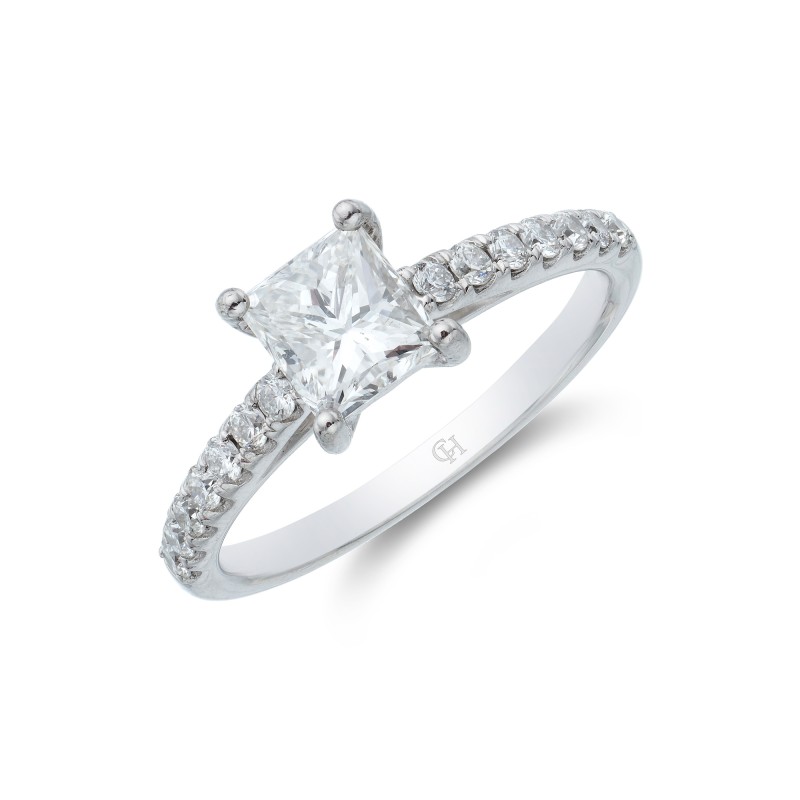 Platinum Princess Cut 1.30ct Diamond Solitaire Ring