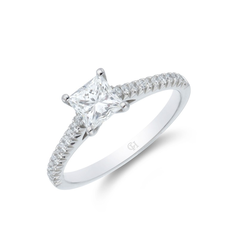 Platinum Princess Cut 0.70ct Diamond Solitaire Ring