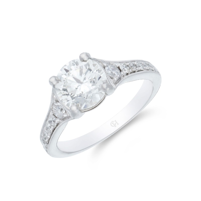 Platinum Brilliant Cut Diamond Solitaire Ring