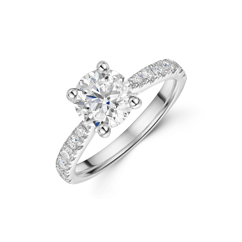 Platinum 1.50ct Round Brilliant Diamond Shoulders Ring