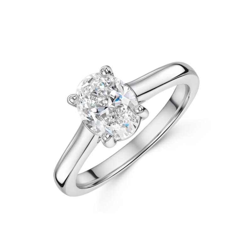 Platinum Oval Cut 1.50ct Diamond Solitaire Ring