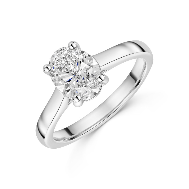 Platinum Oval Cut 1.50ct Diamond Solitaire Ring