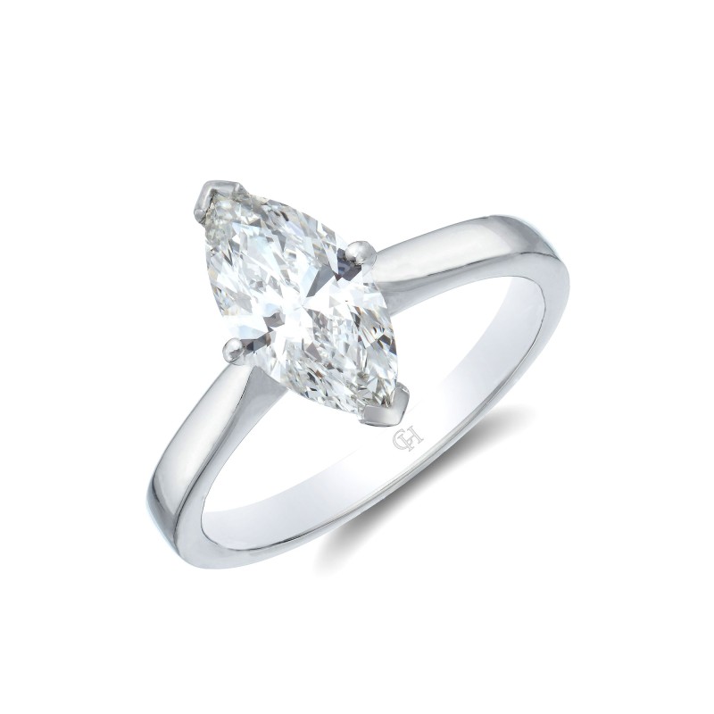 Platinum Marquise Cut 1.50ct Diamond Solitaire Ring