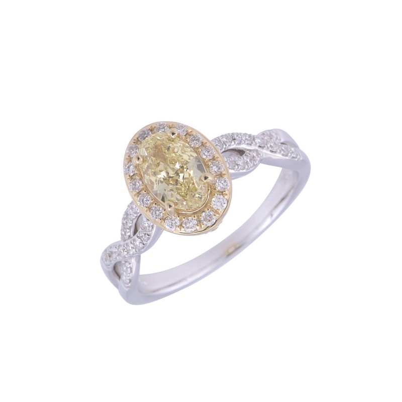 18ct 2 Colour Gold 1.45ct Diamond Solitaire Ring