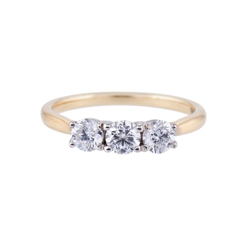 18ct Yellow Gold 0.50ct Uniformed Diamond Three Stone Ring