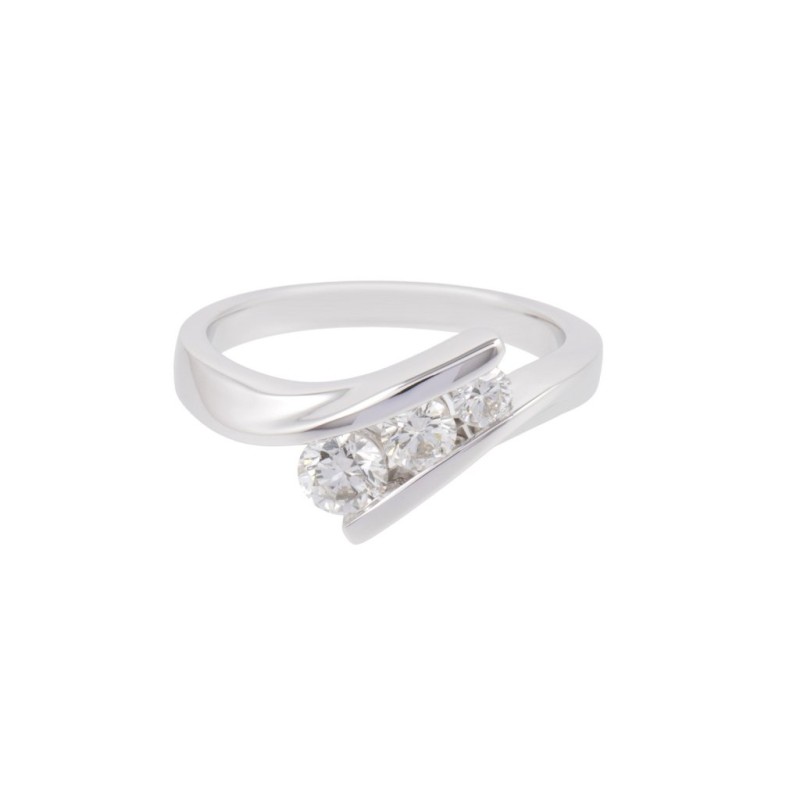 18ct White Gold 0.50ct Round Brilliant Diamond 3 Stone Ring