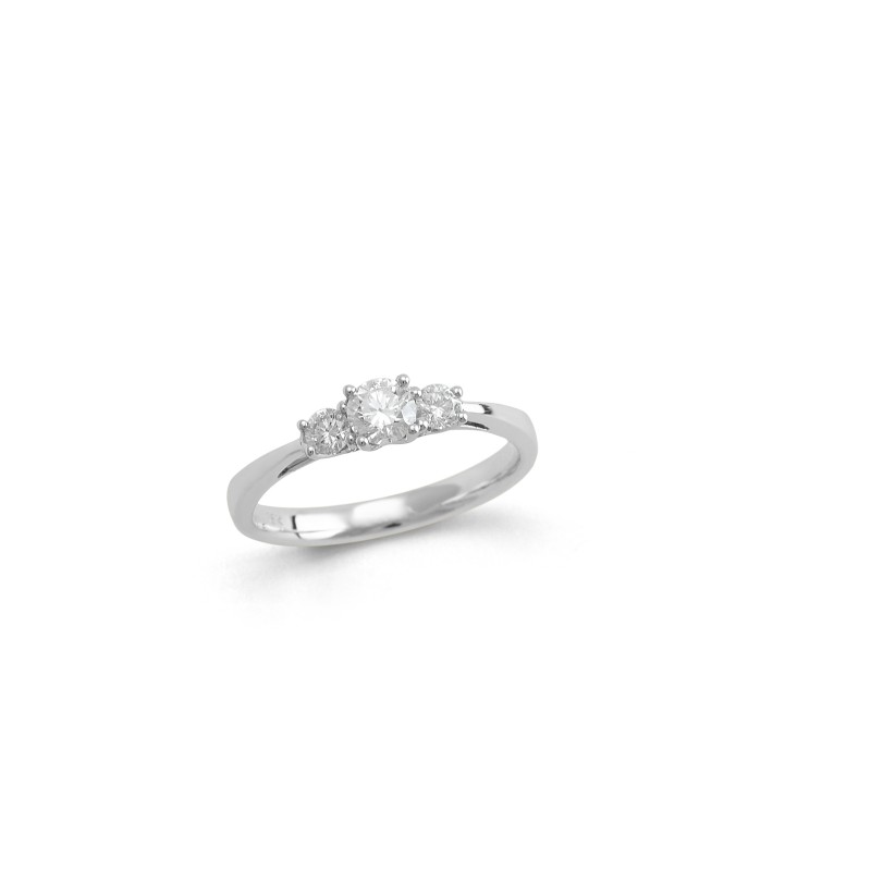 18ct White Gold 0.55ct Diamond 3 Stone Ring