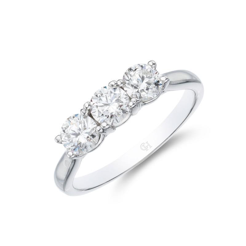 Platinum 1.00ct Diamond 3 Stone Ring