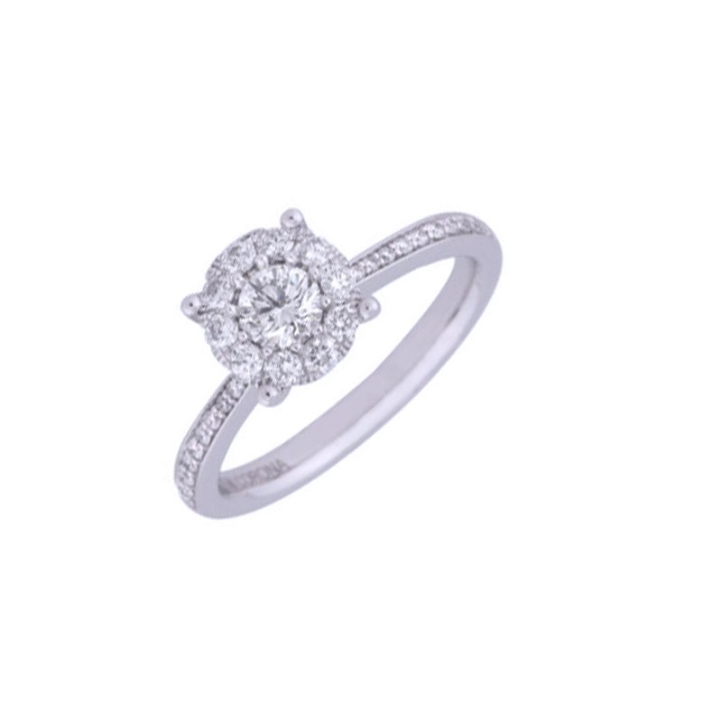 18ct White Gold Brilliant Cut 0.60ct Diamond Cluster Ring