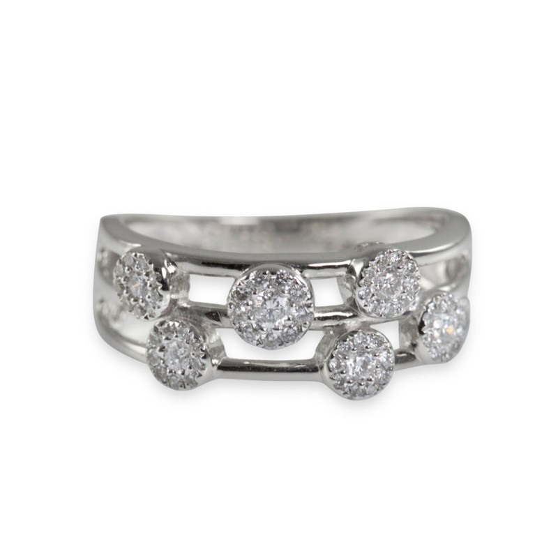 9ct White Gold 0.32ct Round Brilliant Cluster Ring