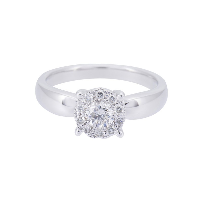 9ct white gold round brilliant diamond 0.50ct cluster