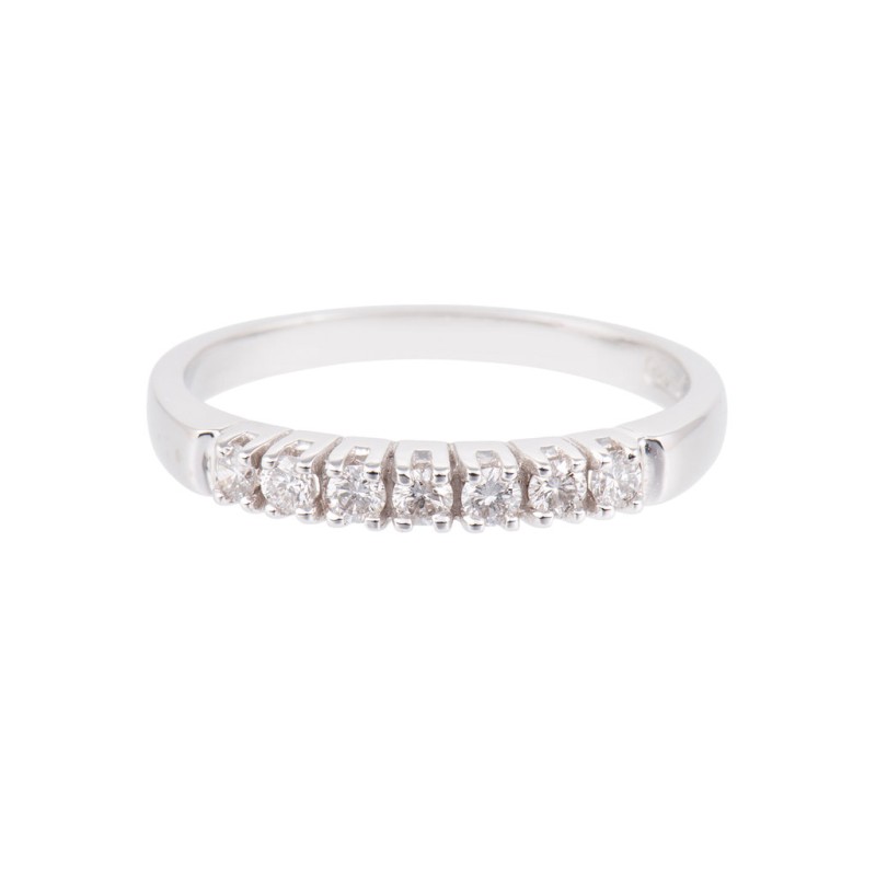 18ct White Gold 0.25ct Round Brilliant 7 Stone Diamond Eternity Ring