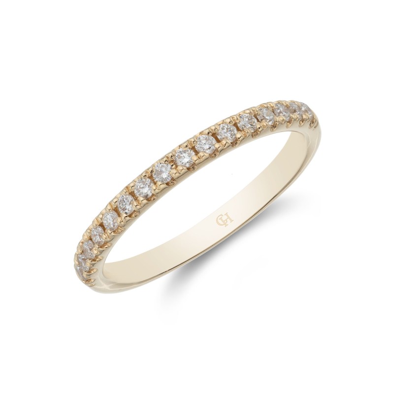18ct Yellow Gold 0.25ct Diamond Claw Eternity Ring 1